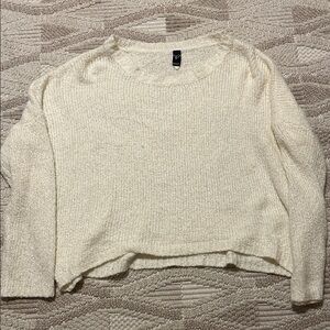 Windsor Cream Cropped Textured Sweater